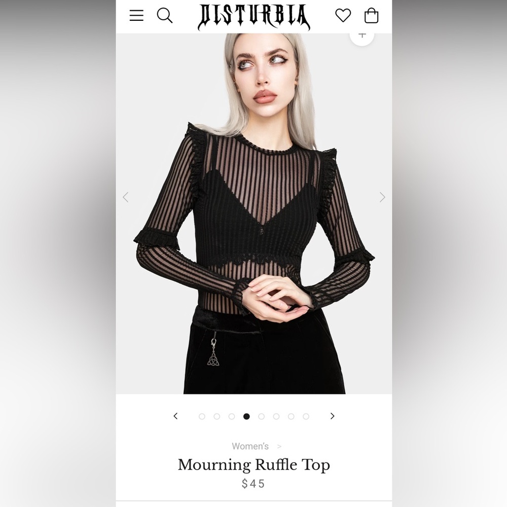 Disturbia Mourning Ruffle Top - Picture 5 of 9